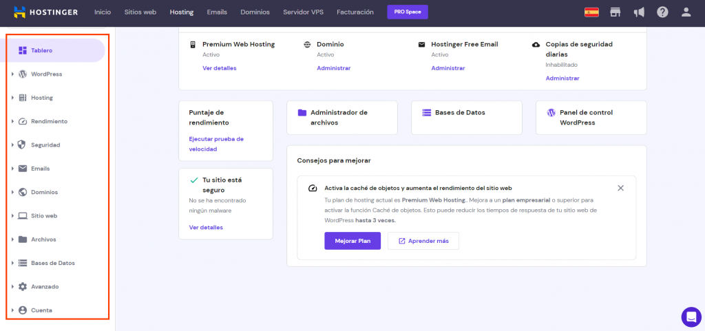 copia de seguridad cpanel Hostinger